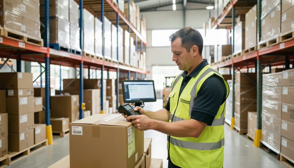 Traçabilité logistique par code-barres en entrepôt