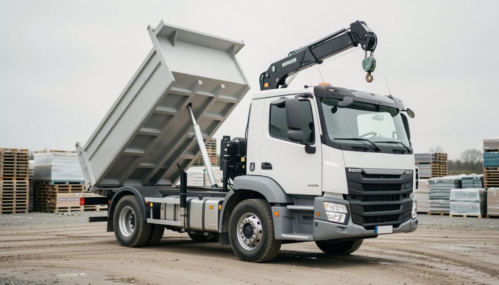Camion-benne avec grue auxiliaire : bien le choisir
